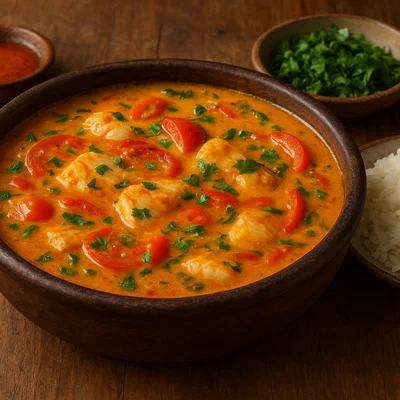 Moqueca Baiana – brasilianischer Fischeintopf mit Kokosmilch und Dendê-Öl
