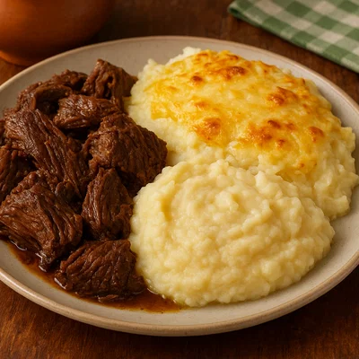 Carne de Sol mit Maniok (Macaxeira) und Käse
