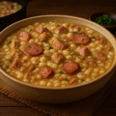 Mungunzá salgado – herzhafter Maiseintopf mit Schweinefleisch