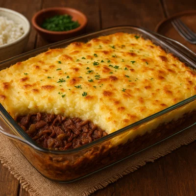 Escondidinho de Carne de Sol (Maniokauflauf mit Rindfleisch)