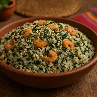 Arroz de Cuxá – Reis mit Vinagreira und Sesam aus Maranhão