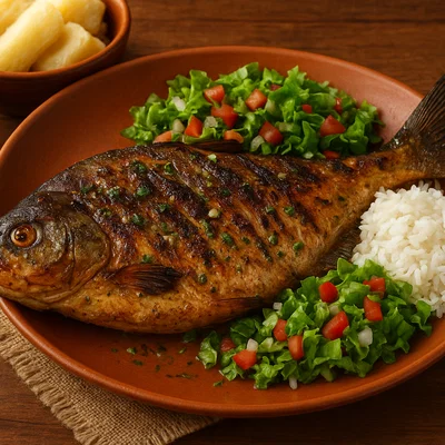 Pacu assado – gegrillter Pacu-Flussfisch
