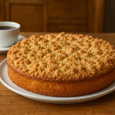 Traditionelle deutsche Cuca (einfacher Streuselkuchen)