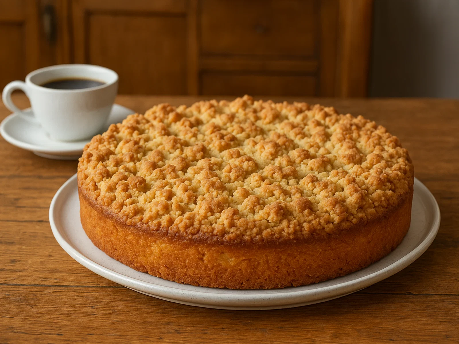 Traditionelle deutsche Cuca (einfacher Streuselkuchen)