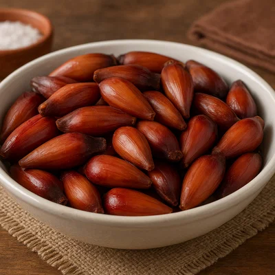 Gekochte Araukarien-Pinienkerne (Pinhão cozido)