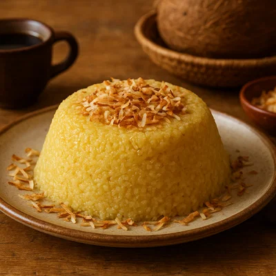 Cuscuz doce – Süßer Tapioka-Kokos-Pudding