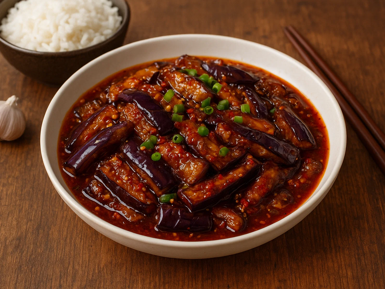 Yu Xiang Qie Zi – Auberginen in fischduftender Knoblauch-Chili-Soße