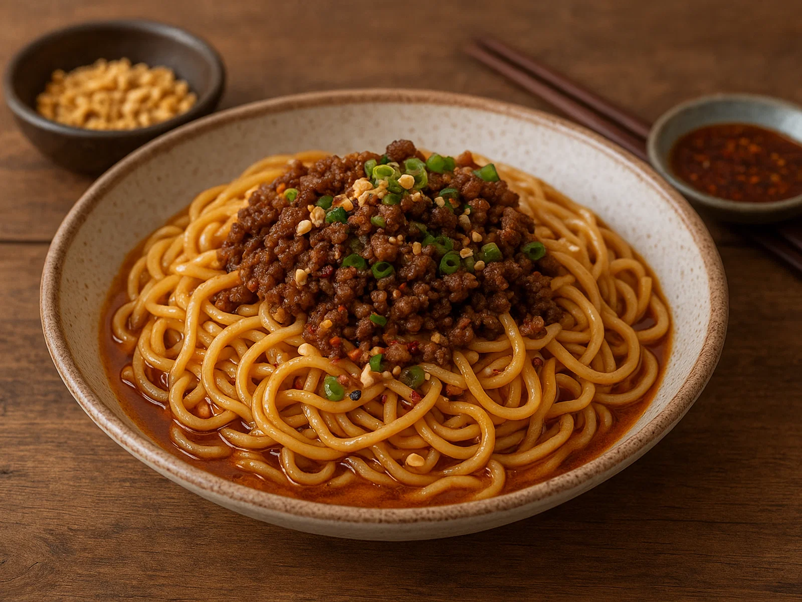 Dan Dan Mian – würzige Sesam-Chili-Nudeln mit Hackfleisch