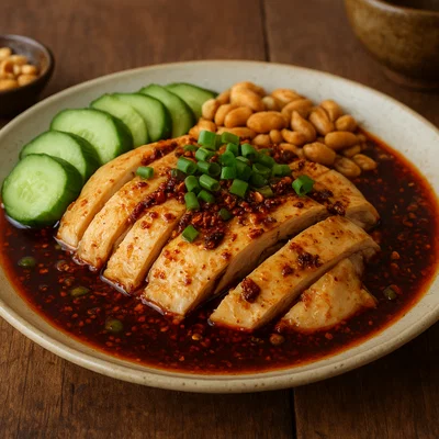 Kou Shui Ji – Kaltes Hähnchen in Chili-Sichuanpfeffer-Öl