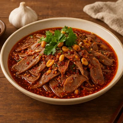 Fuqi Feipian – kalte Rinderinnereien in würzigem Chiliöl