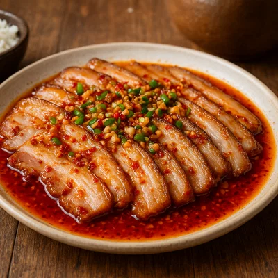 Suan Ni Bai Rou – Schweinebauch mit Knoblauch-Chili-Soße
