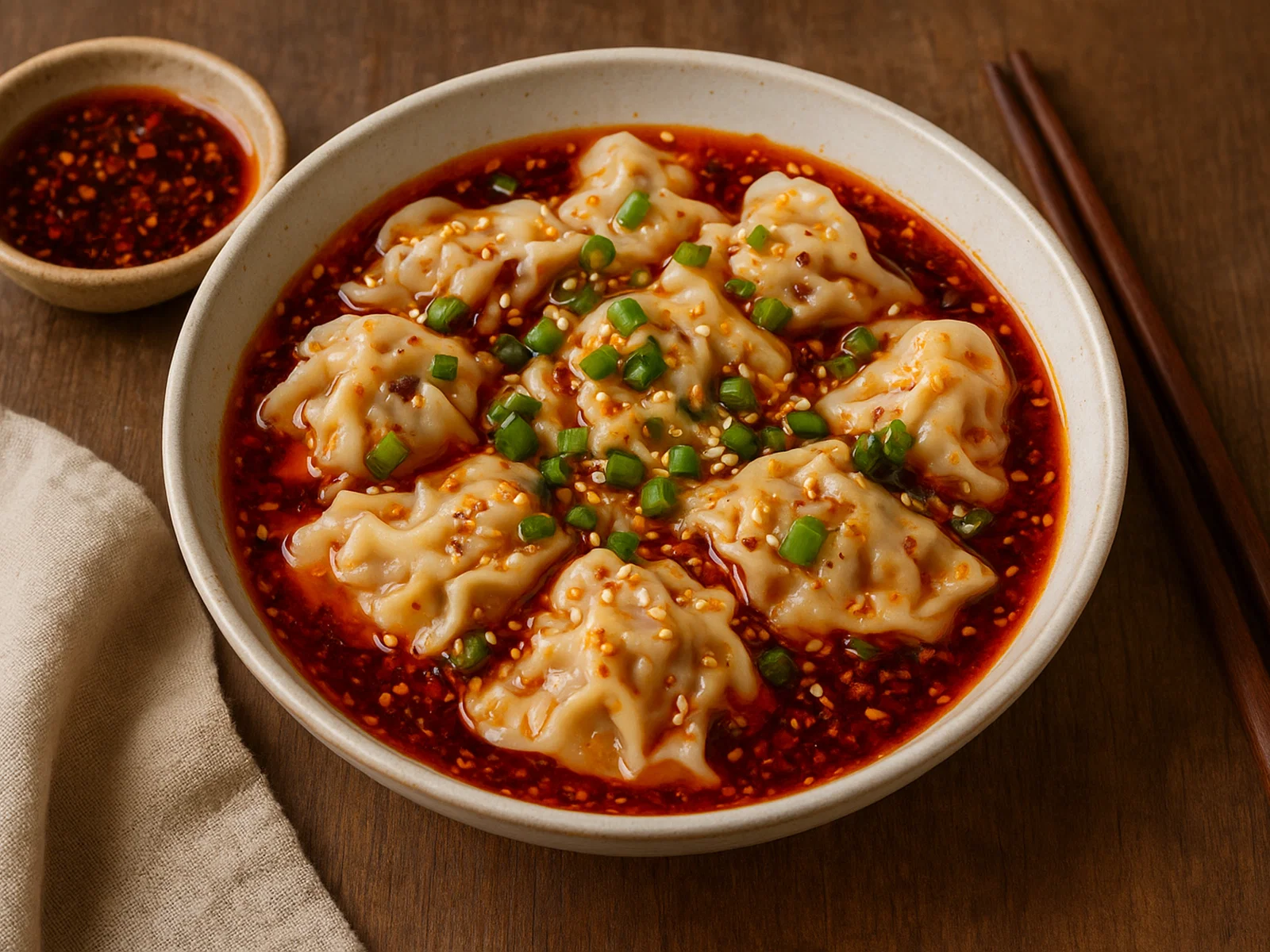 Hong You Chao Shou – Wontons in Chiliöl