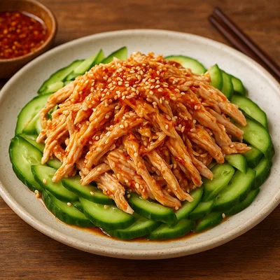 Bang Bang Ji – zerzupftes Hähnchen in Sesam-Chili-Soße