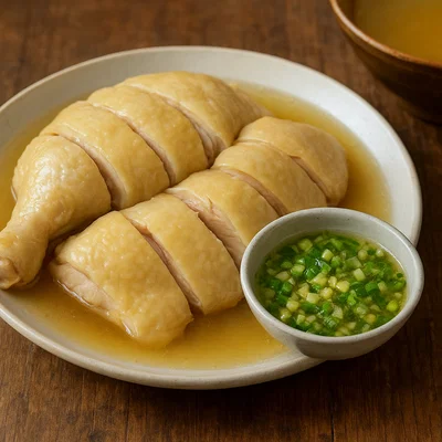Bai Qie Ji – Pochiertes Huhn mit Ingwer-Frühlingszwiebel-Dip