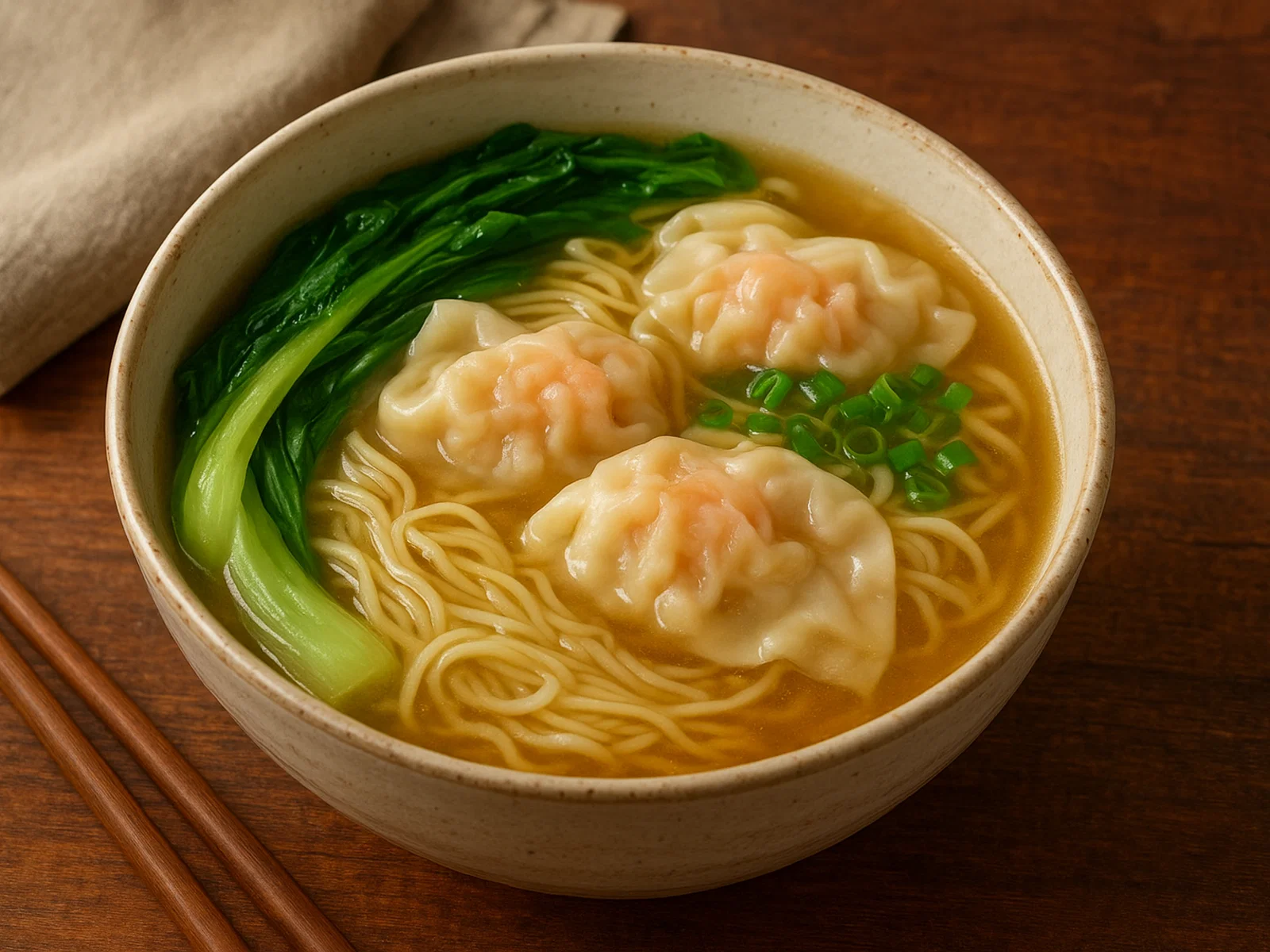 Yun Tun Min – Wonton-Garnelen-Nudelsuppe