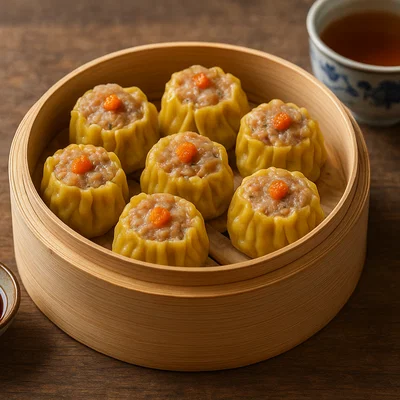 Siu Mai – gedämpfte Schweine-Garnelen-Teigtaschen