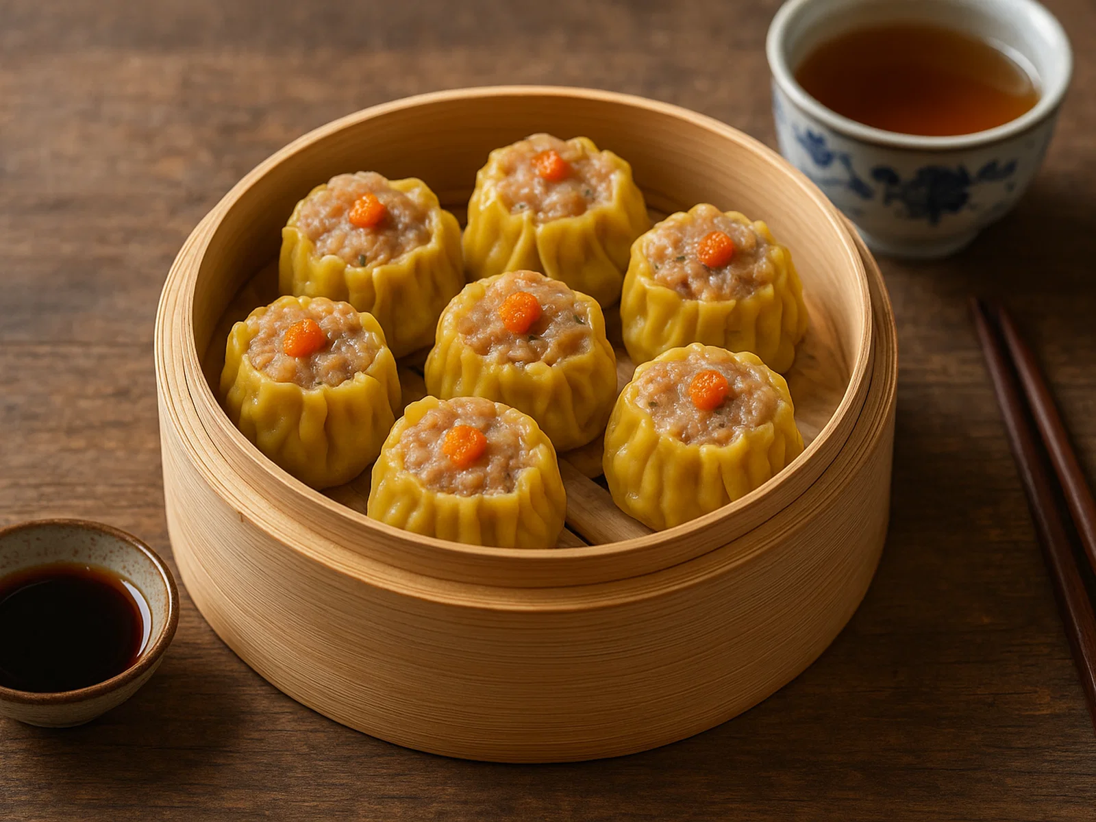 Siu Mai – gedämpfte Schweine-Garnelen-Teigtaschen