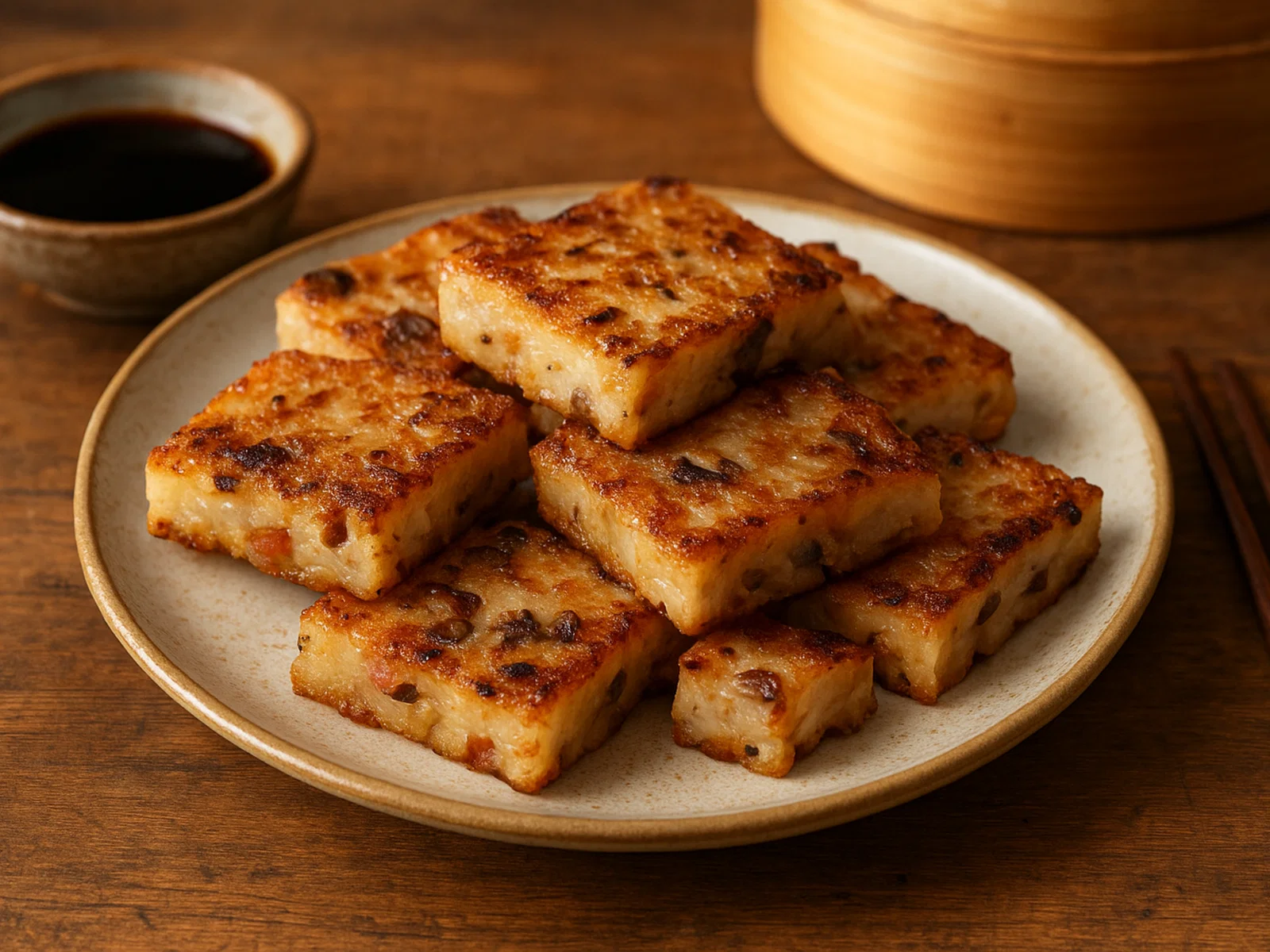 Lo Bak Go – Gebratener Rettichkuchen (Dim-Sum-Stil)