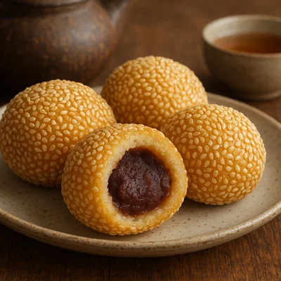 Jian Dui – Frittierte Sesambällchen mit süßer Füllung