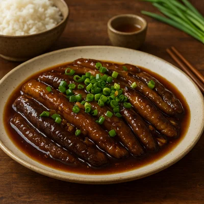 Cong shao Hai Shen – Geschmorte Seegurke mit Frühlingszwiebeln