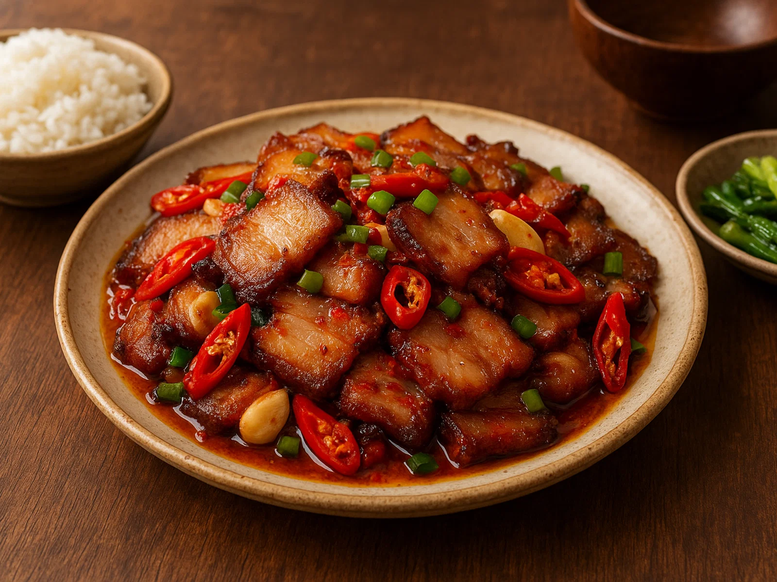 Xiang Larou – Hunan-Style gebratenes geräuchertes Pökelfleisch mit Chili