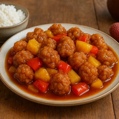 Li zhi rou – Süß-saures Schweinefleisch in Litschi-Form