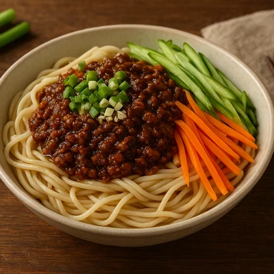 Zhajiangmian – Nudeln mit fermentierter Sojabohnen-Hackfleisch-Soße