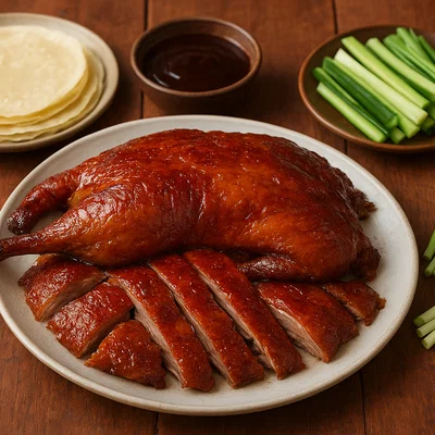 Peking-Ente (Beijing Kao Ya) mit Pfannkuchen und Hoisin