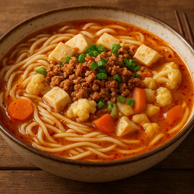 Qishan Saozi Mian – Shaanxi-Nudeln in säuerlich-scharfer Brühe mit Hackfleisch