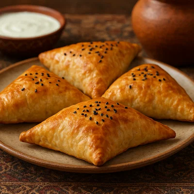 Samsa – im Ofen gebackene Lamm-Teigtaschen