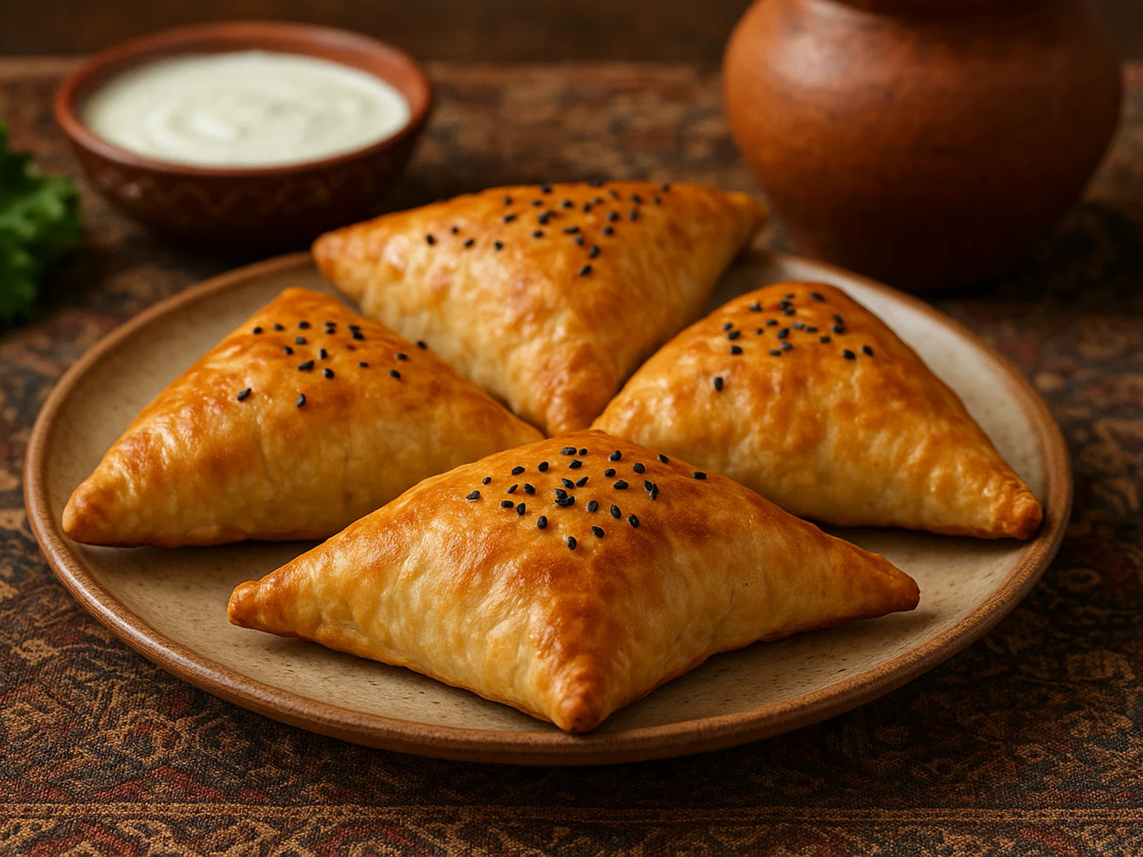 Samsa – im Ofen gebackene Lamm-Teigtaschen