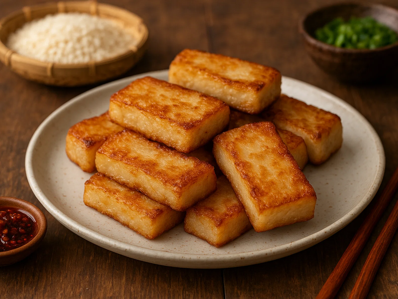 Erkuai – Yunnan-Reiskuchen gebraten