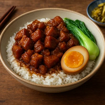 Lu Rou Fan – Taiwanesischer geschmorter Schweinebauch auf Reis