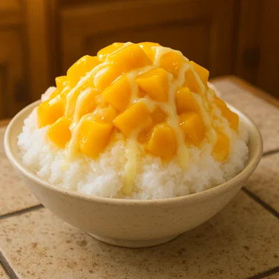Mang Guo Bing – Taiwanesisches Mango-Schneeeis mit Kondensmilch