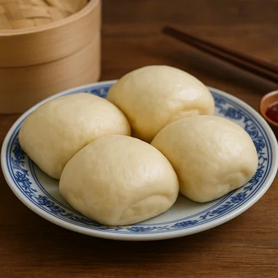 Klassische chinesische Mantou (gedämpftes Hefebrot)