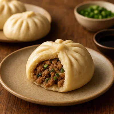 Baozi – gedämpfte gefüllte Hefebrötchen