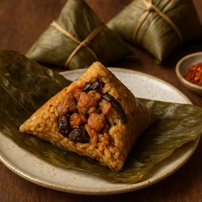 Herzhafte Zongzi mit Schweinefleischfüllung