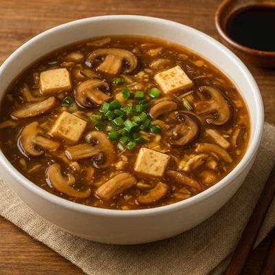 Hot-and-Sour-Suppe mit Tofu und Pilzen