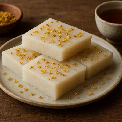 Gui Hua Gao – Süßer Reiskuchen mit Osmanthusblüten