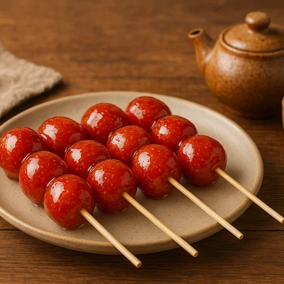 Bingtang Hulu – Kandierte Früchte am Spieß