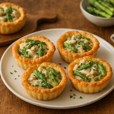 Tarteletts mit Hühner-Spargel-Ragout