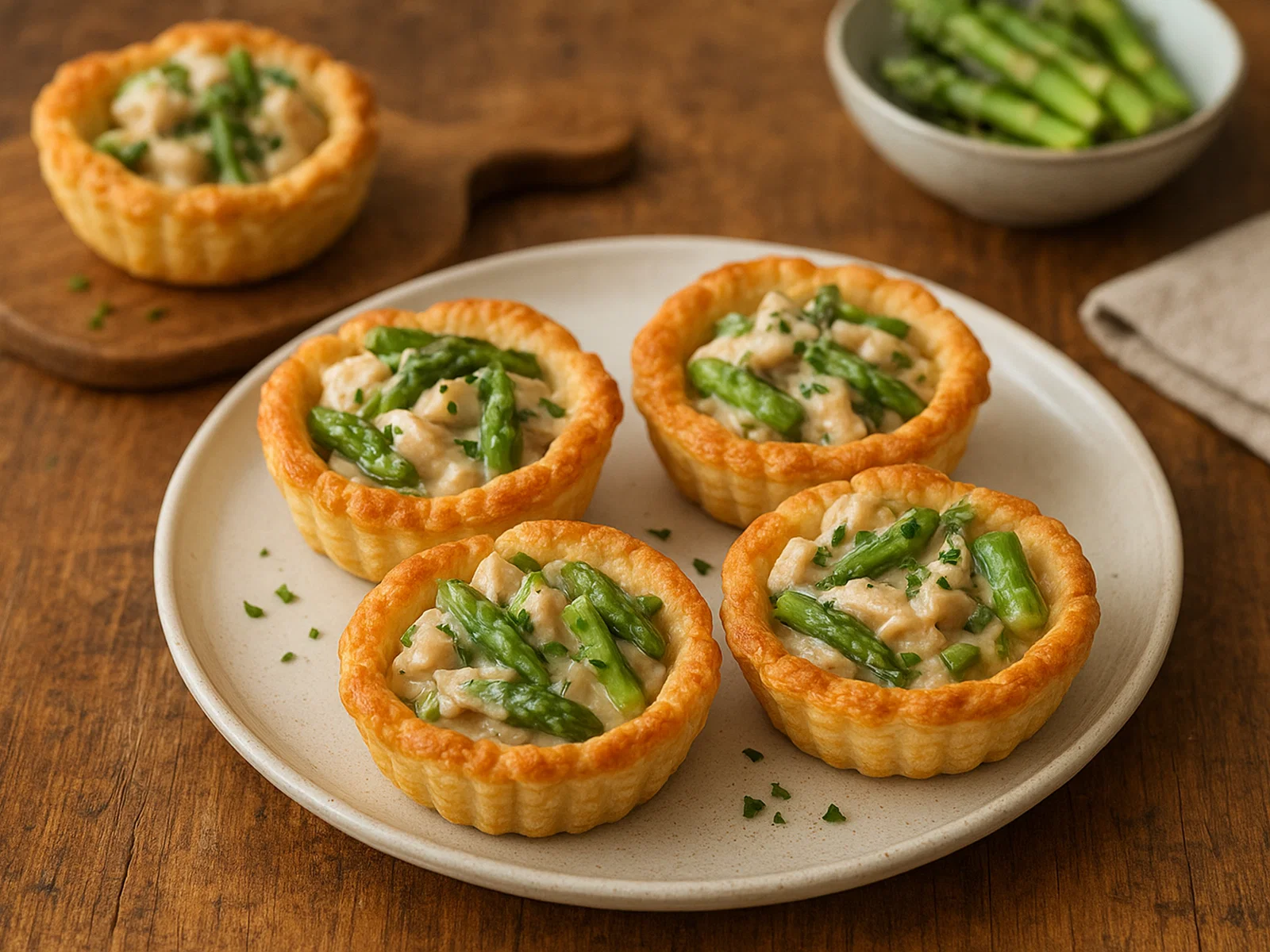 Tarteletts mit Hühner-Spargel-Ragout