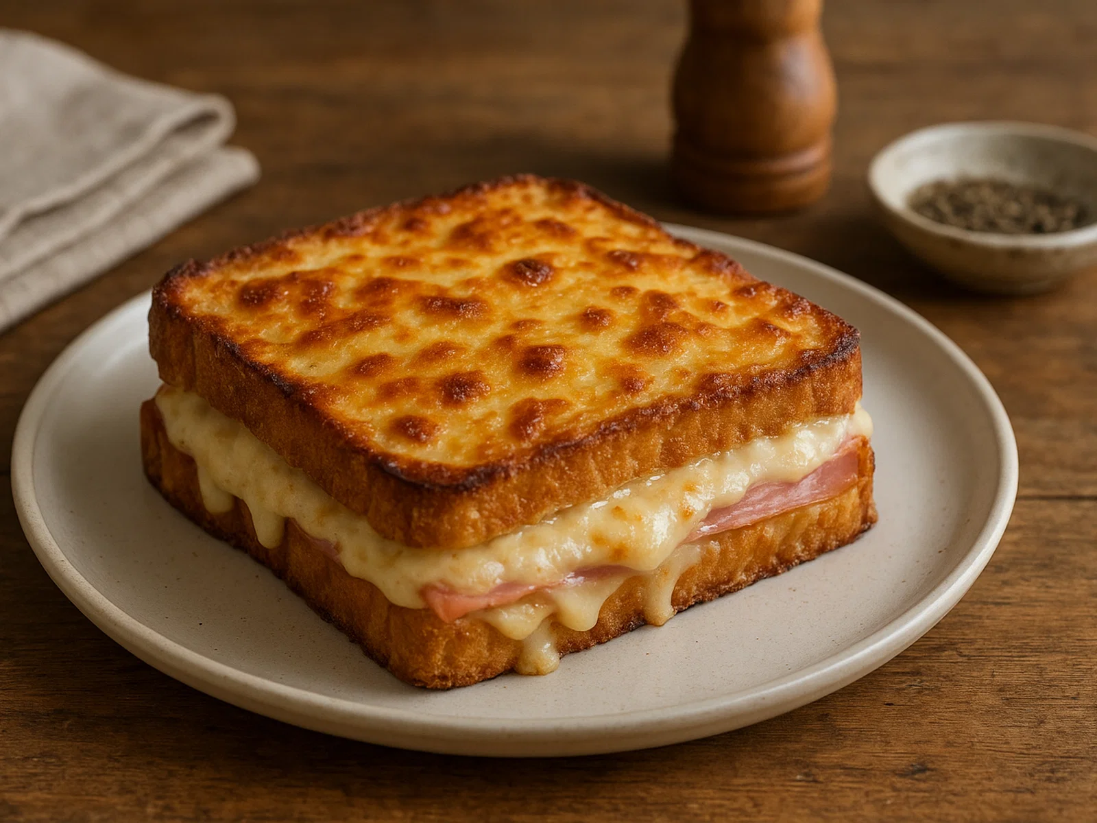 Klassischer Croque Monsieur aus dem Ofen