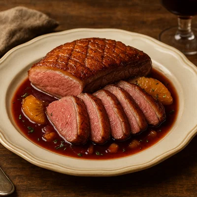 Magret de Canard – Gebratene Entenbrust mit Rotwein-Orangen-Sauce