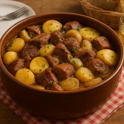 Elsässer Baeckeoffe mit drei Fleischsorten und Kartoffeln