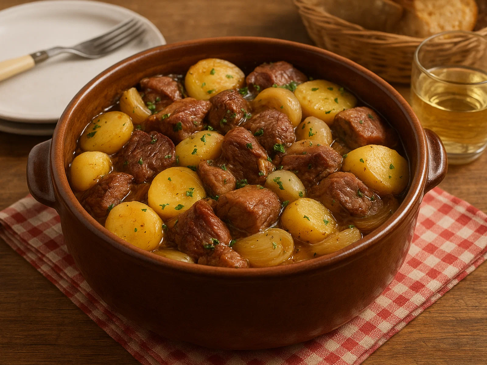 Elsässer Baeckeoffe mit drei Fleischsorten und Kartoffeln