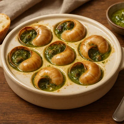 Escargots de Bourgogne (Weinbergschnecken in Kräuterbutter)