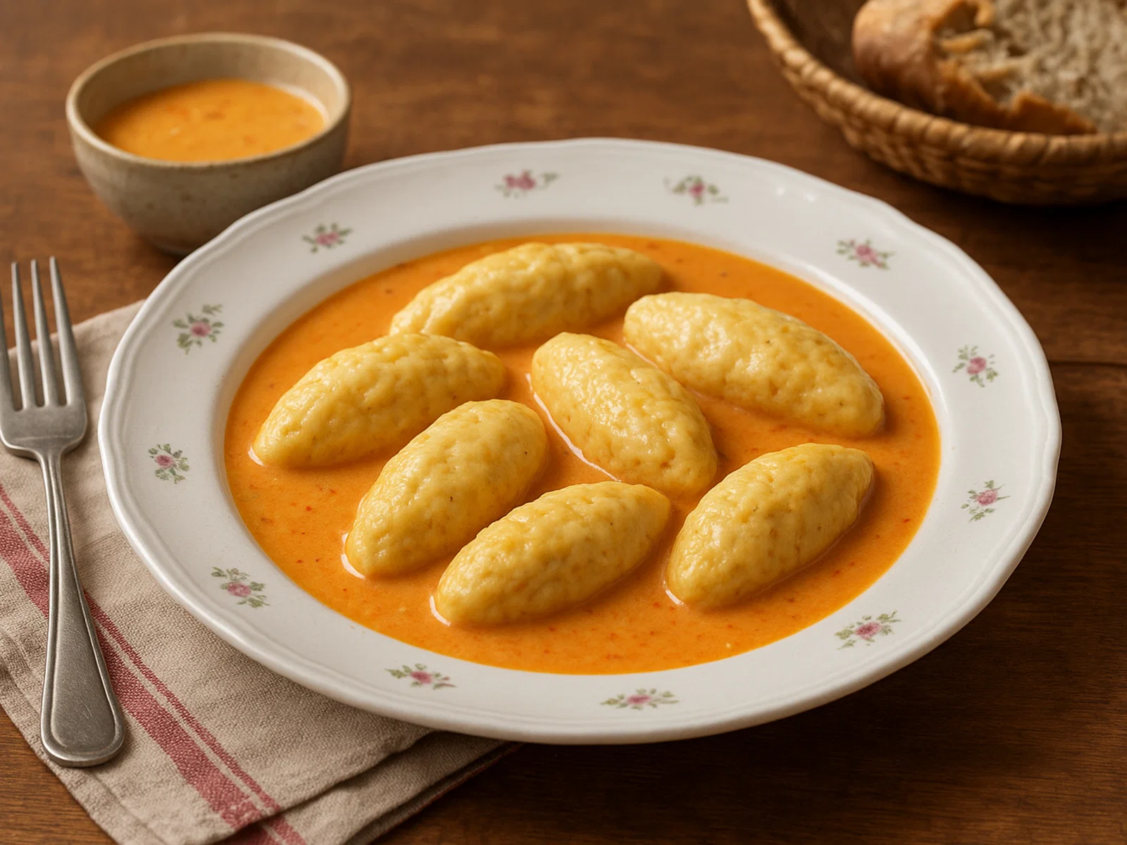 Quenelles de brochet mit Sauce Nantua (Hechtklößchen in Krebssauce)