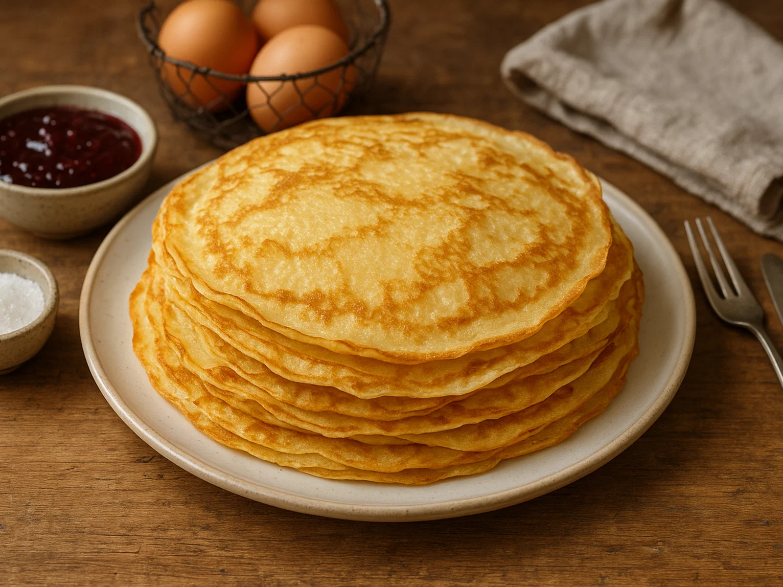 Klassische süße Crêpes