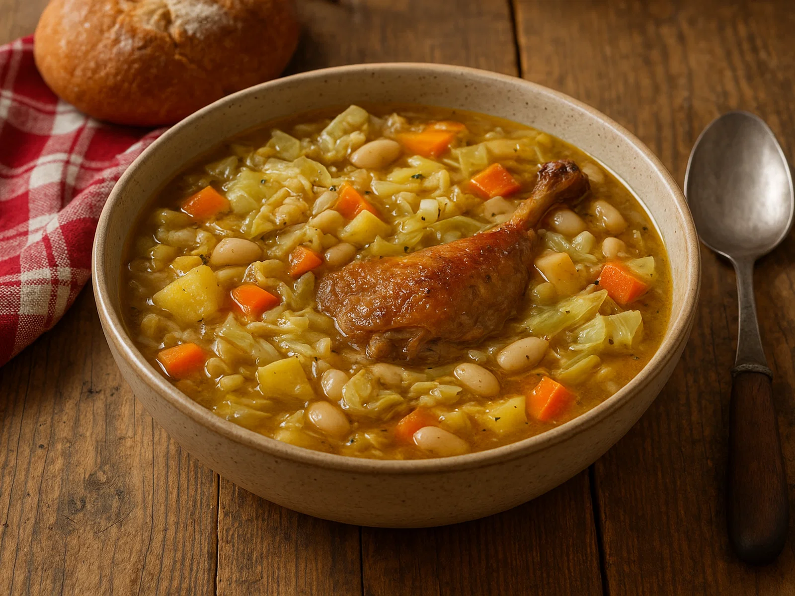 Garbure – deftige französische Kohl-Gemüse-Suppe mit Entenconfit